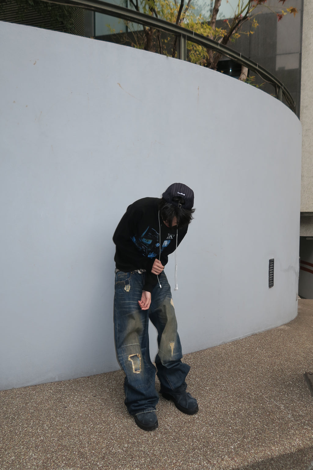 DoubleB破壞髒染牛仔褲