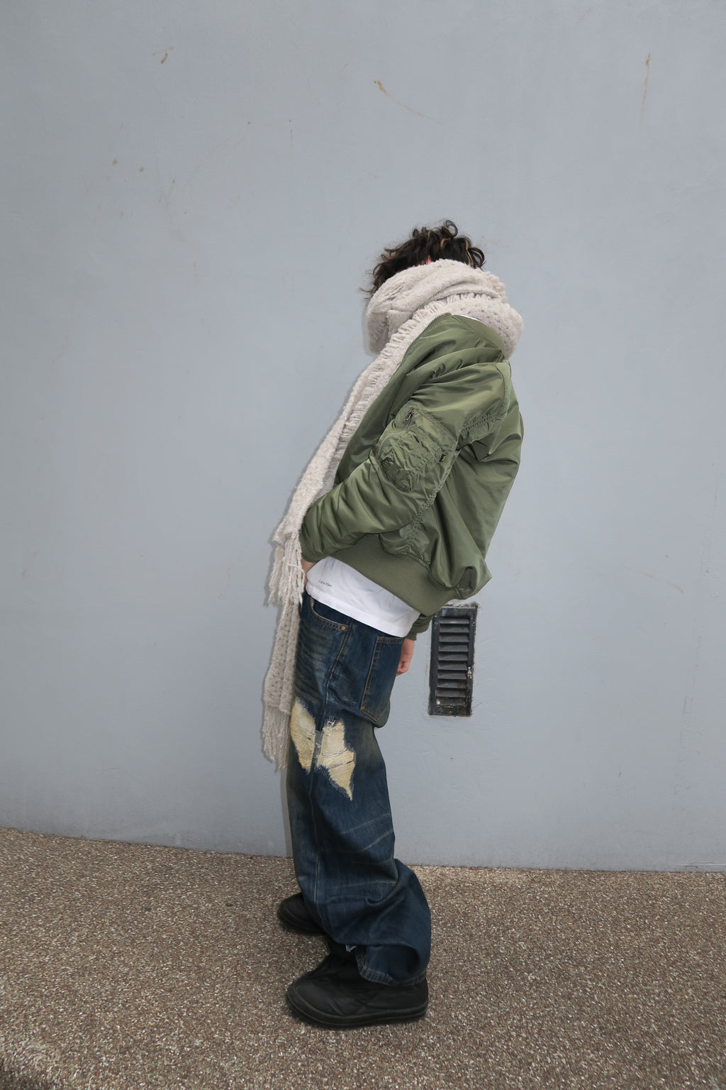 DoubleB破壞髒染牛仔褲